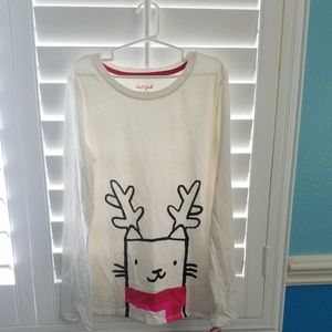 NWT Cat & Jack Girls XL Holiday Long Sleeve Tee